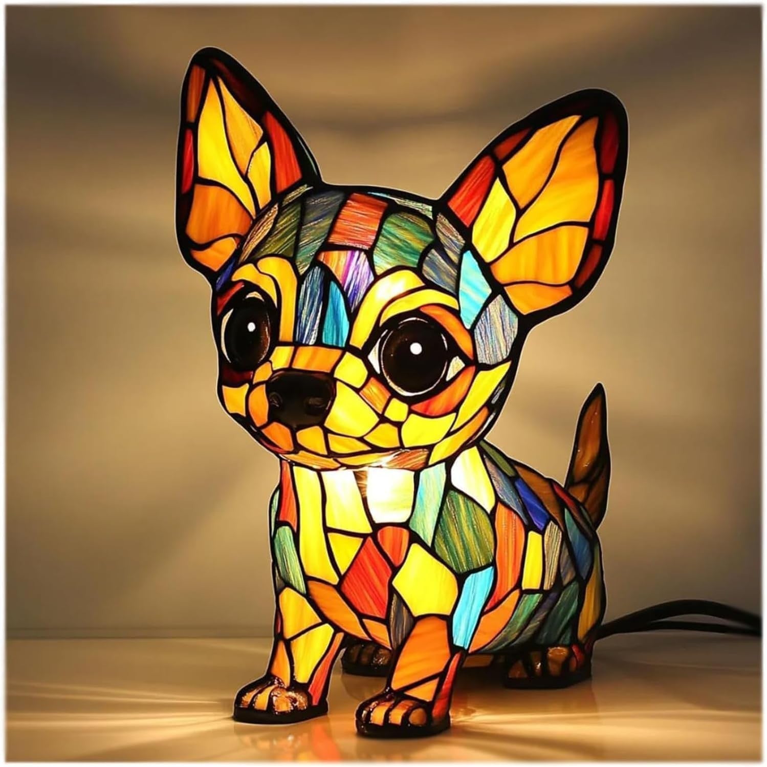 Colorful Strange Dog Lamp Resin Decorations
