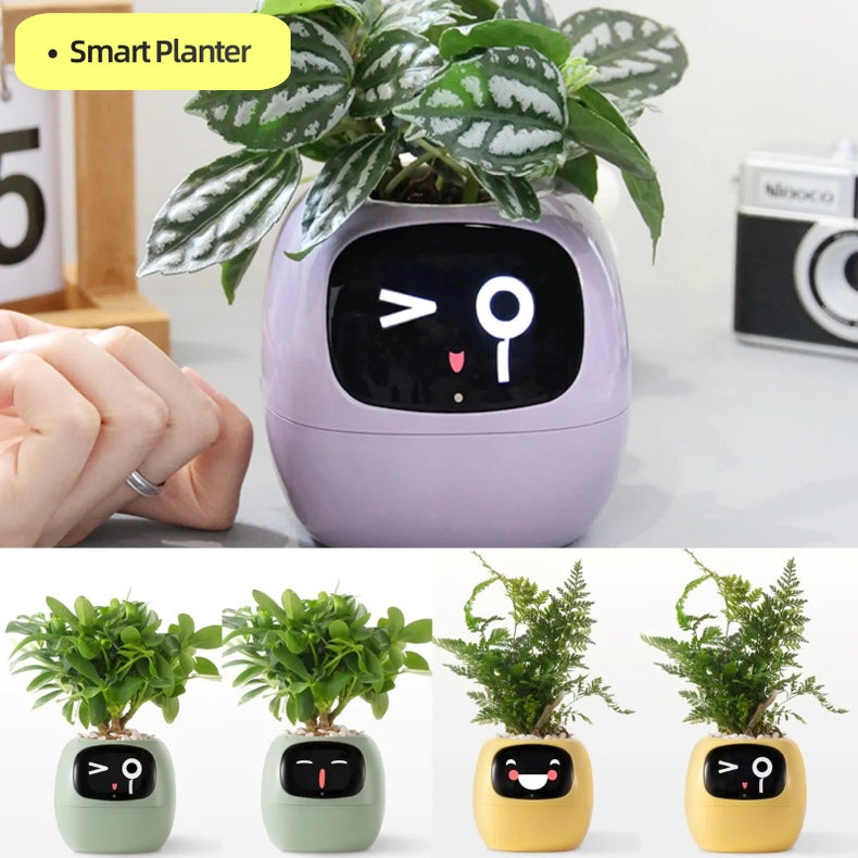 🌱 Smart AI Emoji Planter | Interactive Flower Pot with 49+ Expressions & Smart Sensors  🌱